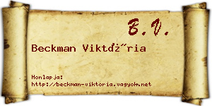 Beckman Viktória névjegykártya